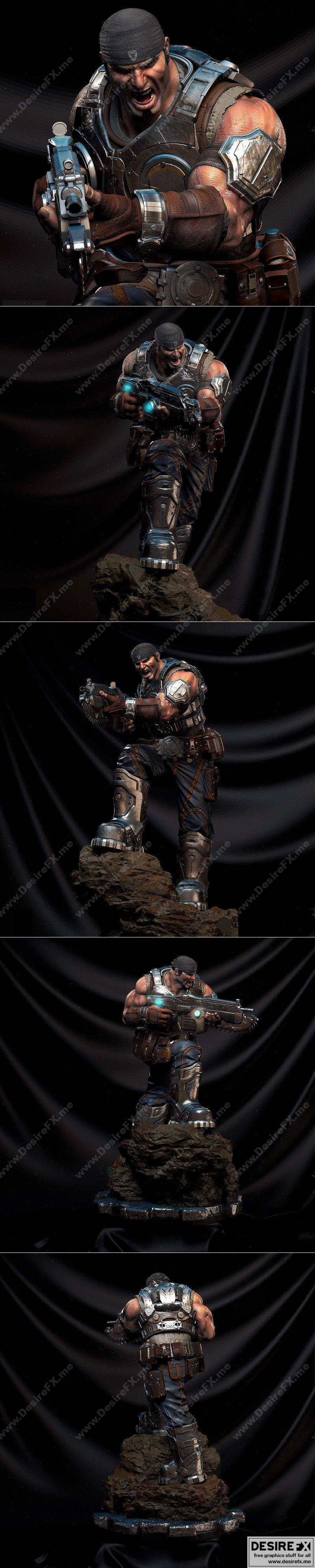 战地机械师 3D打印模型|Marcus Fenix Gears of War – 3D Print Model STL