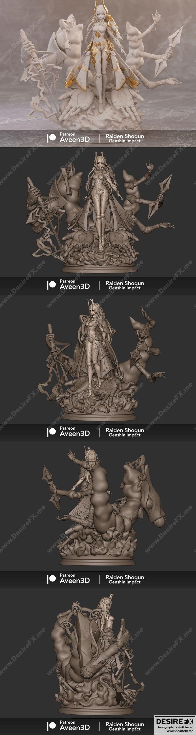 Raiden Shogun 3D打印模型|Raiden Shogun – 3D Print Model STL