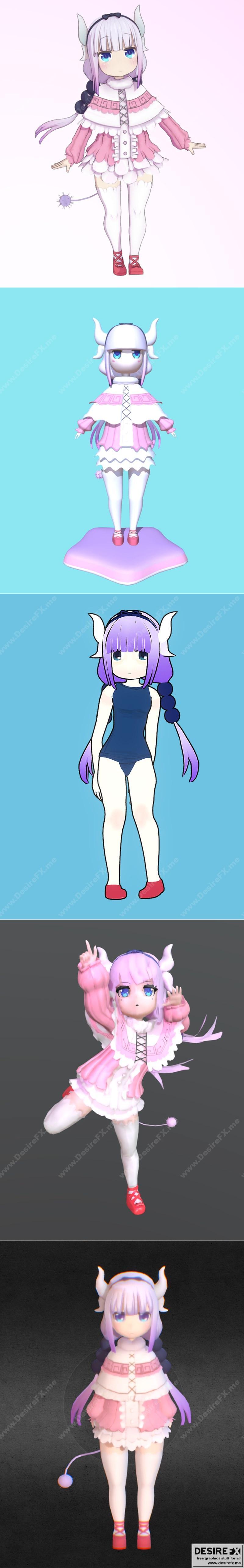 Kanna Collection – 3D打印模型：动漫角色立体模型集|Kanna Collection – 3D Print Model STL