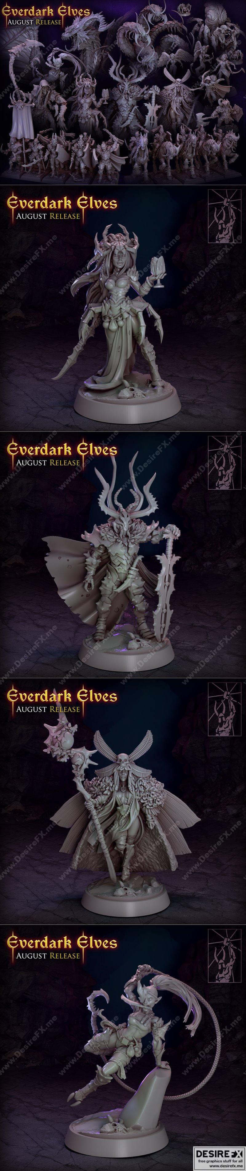 暗影精灵 2022年 3D打印模型 STL|Everdark Elves August 2022 – 3D Print Model STL
