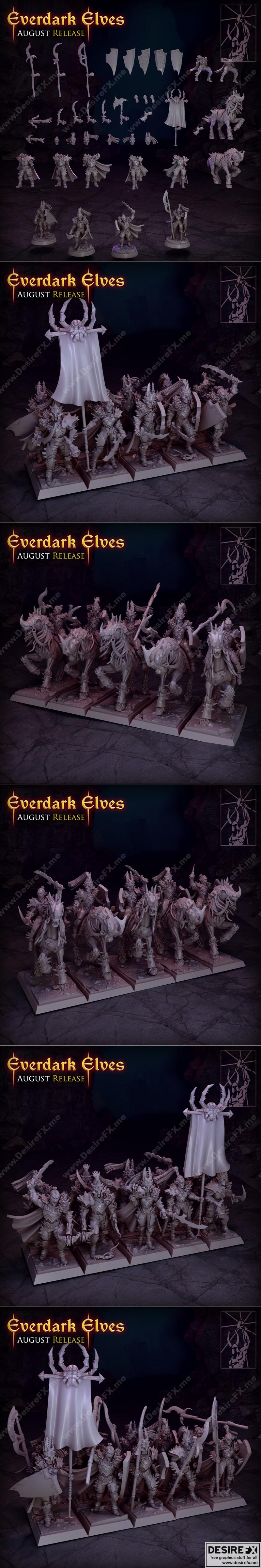 暗影精灵 2022年 3D打印模型 STL|Everdark Elves August 2022 – 3D Print Model STL