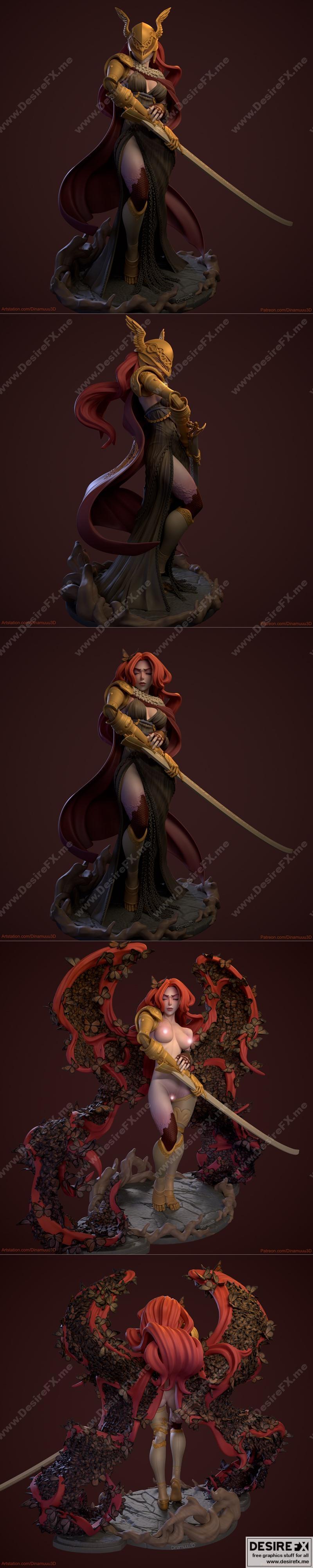 Dinamuuu 3D打印模型：梅琳娜 主要替代形态|Dinamuuu 3D – Malenia Main Alternate – 3D Print Model STL