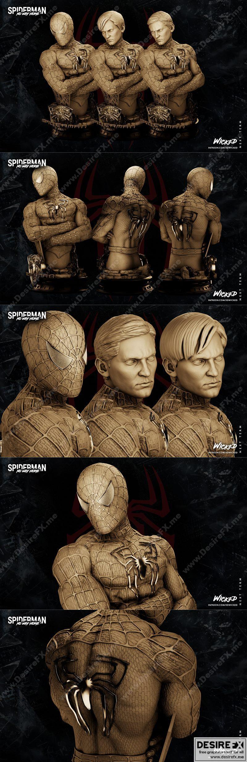 漫威蜘蛛侠3D打印模型|Wicked – Marvel Spiderman Bust – 3D Print Model STL