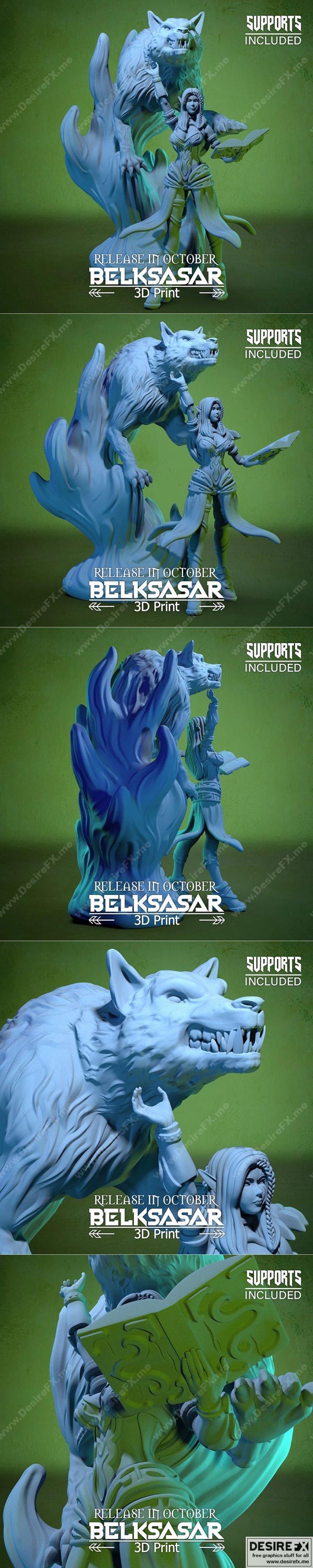 贝尔卡萨尔——狼灵召唤师 3D打印模型|Belksasar – Summoner of the Wolf Spirit – 3D Print Model STL
