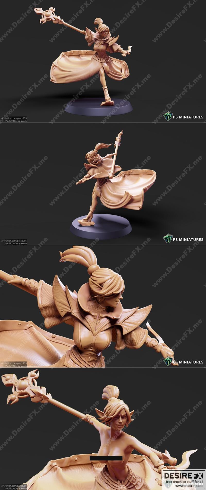 3D打印模型：德鲁伊祭司姿态2|Drow Cleric Pose 2 – 3D Print Model STL