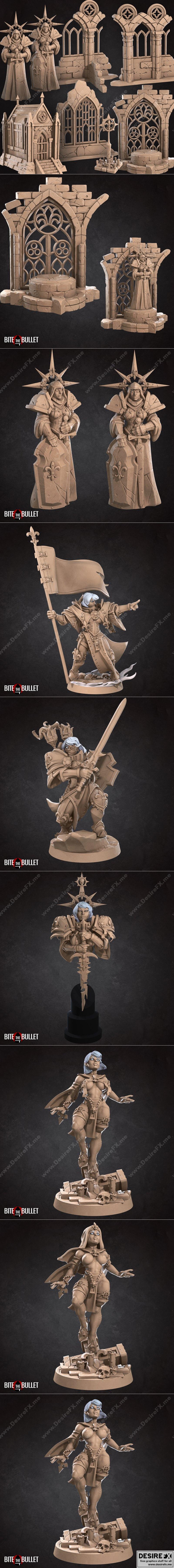 咬牙前行——幻想战争姐妹 2022年6月 3D打印模型|Bite the Bullet – Fantasy War Sisters Pt.2 June 2022 – 3D Print Model STL