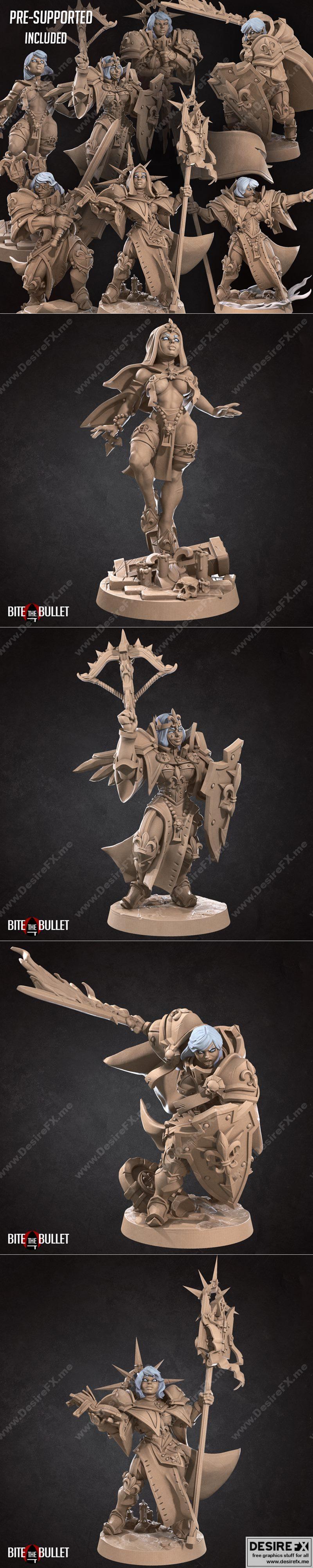 咬牙前行——幻想战争姐妹 2022年6月 3D打印模型|Bite the Bullet – Fantasy War Sisters Pt.2 June 2022 – 3D Print Model STL