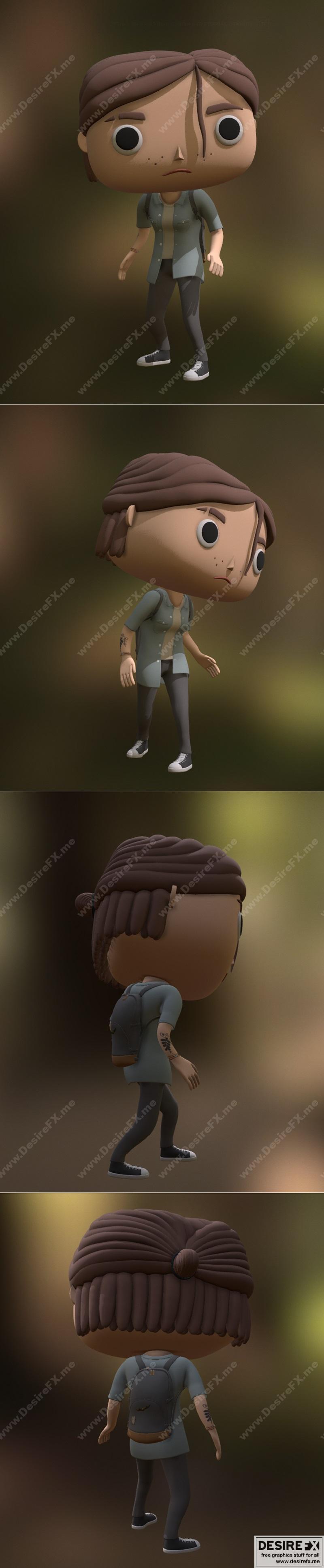 《最后生还者2 高精度3D打印模型》|Ellie Stylized Last Of Us Part II High Poly – 3D Print Model STL