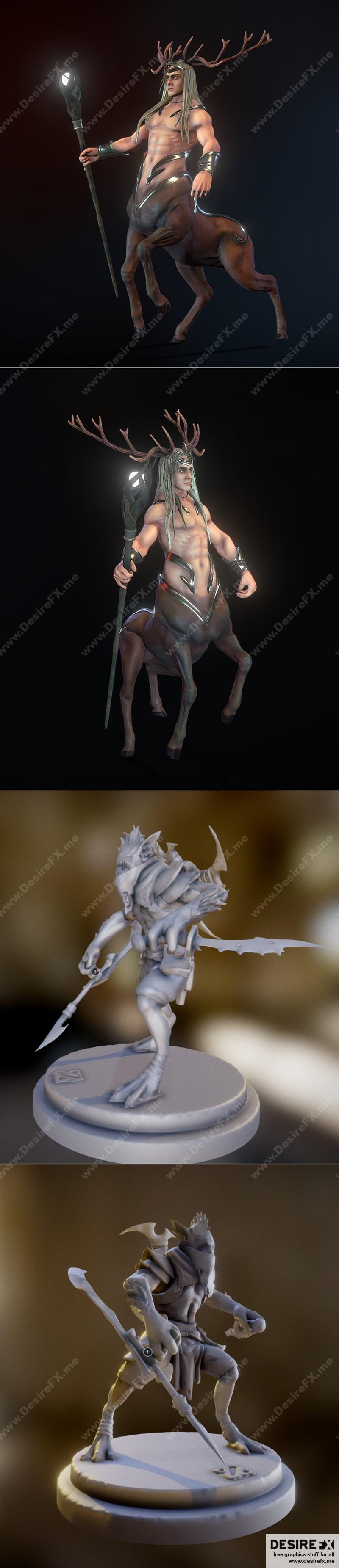 森林之主与 bounty hunter：DOTA2 3D打印模型|Evor The Lord of the Forest and Bounty Hunter Dota2 – 3D Print Model STL