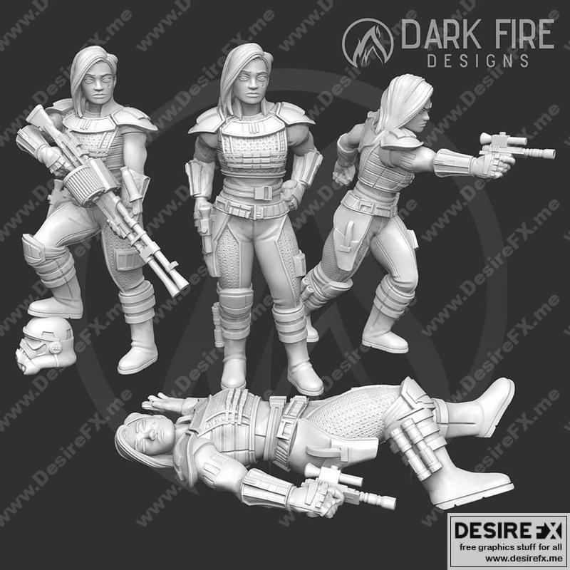 星球大战：夺回卡瑞代——3D打印模型|Star Wars Legion – Sin faccion – Cara Dune – 3D Print Model STL