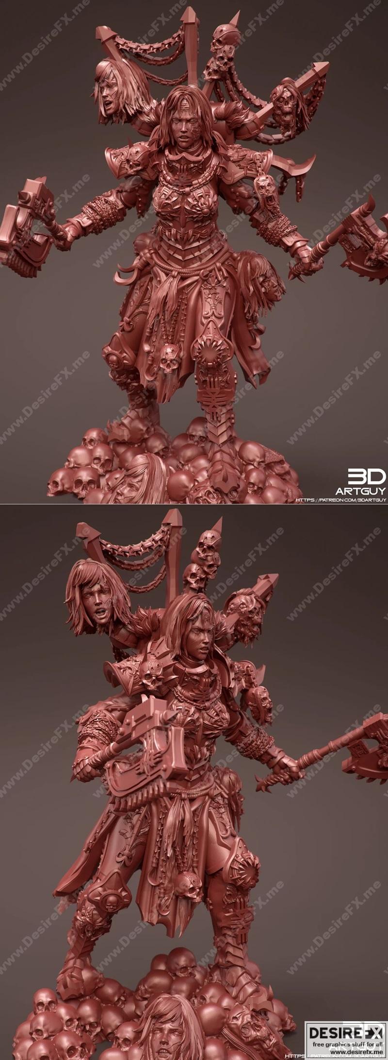 愤怒战士单人模型 3D打印版|Angry Warrior Single – 3D Print Model STL