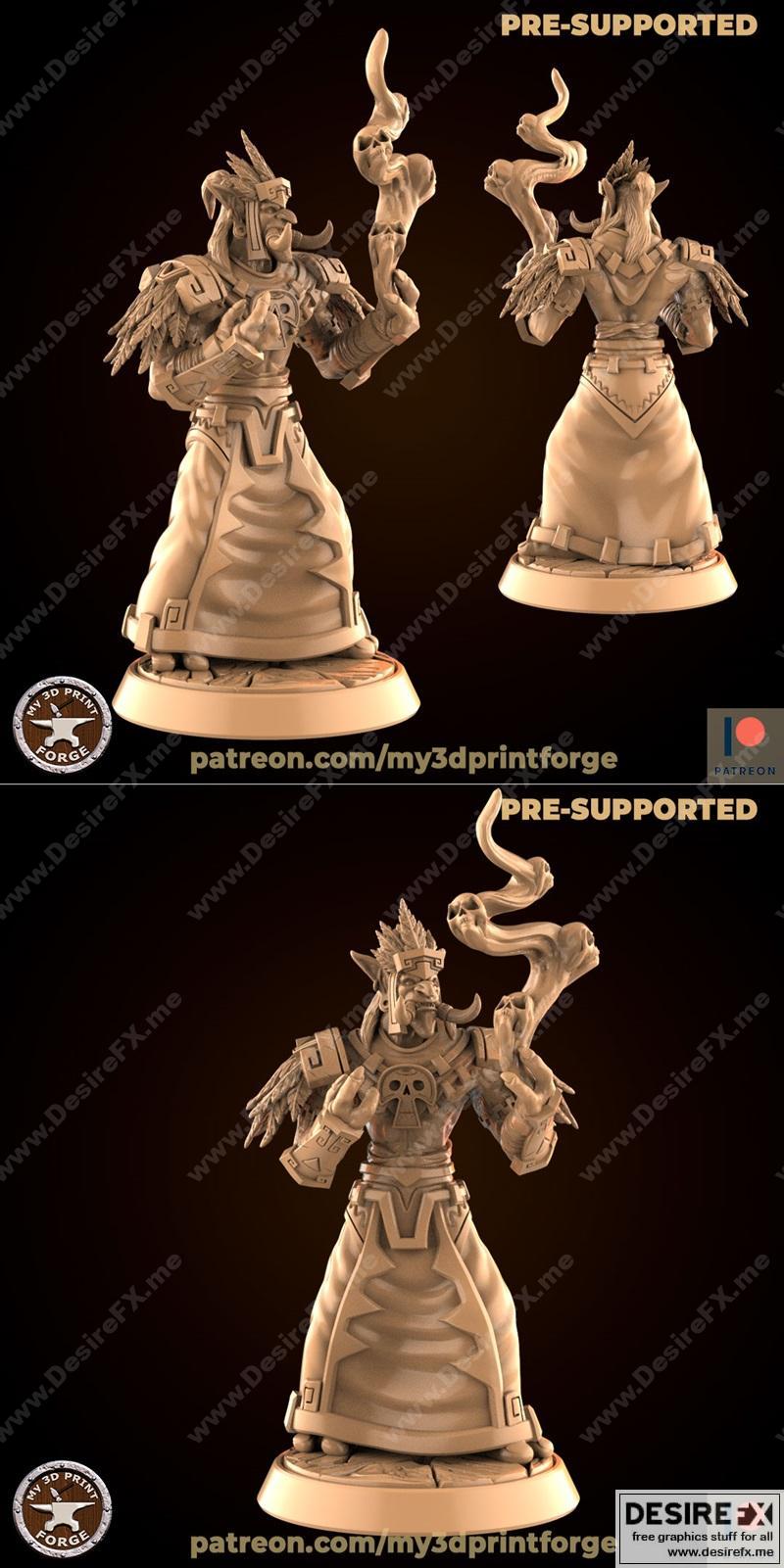 影之法师3D打印模型|Tribe Troll Priest with Shadow Spell – 3D Print Model STL