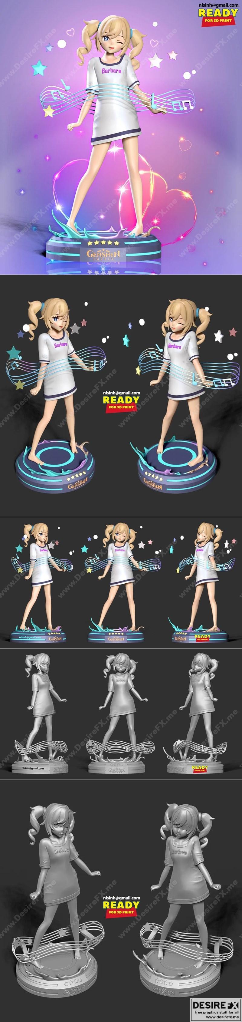 原神粉丝艺术 3D打印模型|Barbara Pegg – Genshin Impact Fanart – 3D Print Model STL
