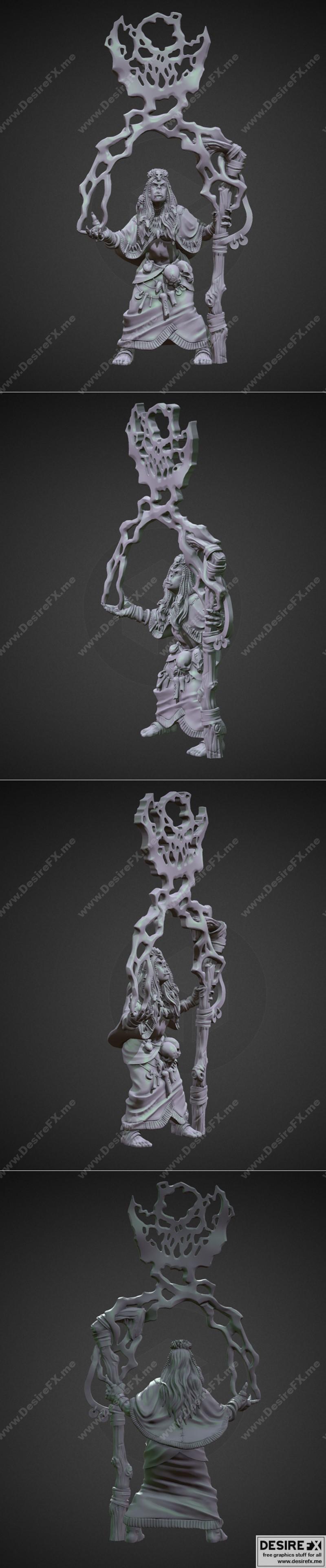 雷霆萨满兽人女性 - 3D打印模型|Thunder Shaman Orc Female – 3D Print Model STL