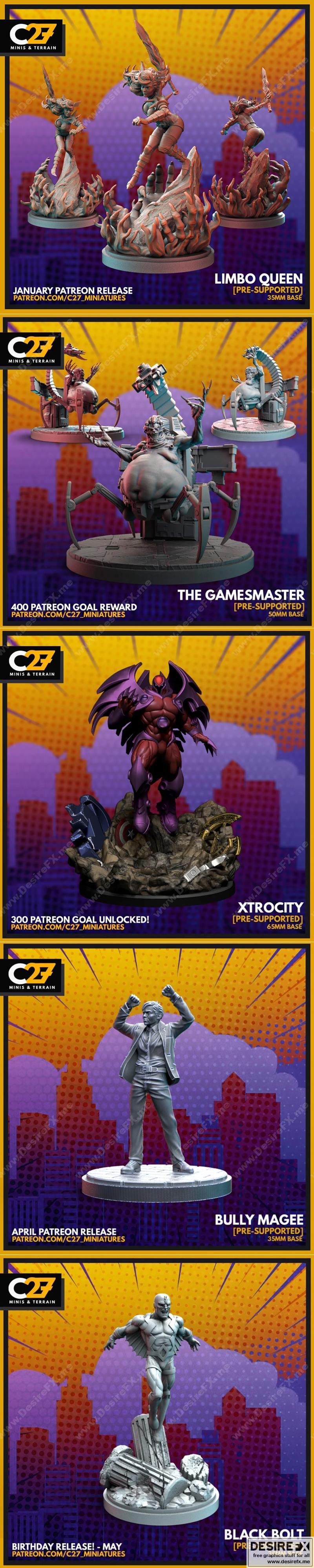 C27迷你模型-地形特殊包-3D打印版|C27 Minis – Terrain – Special Pack – 3D Print Model STL