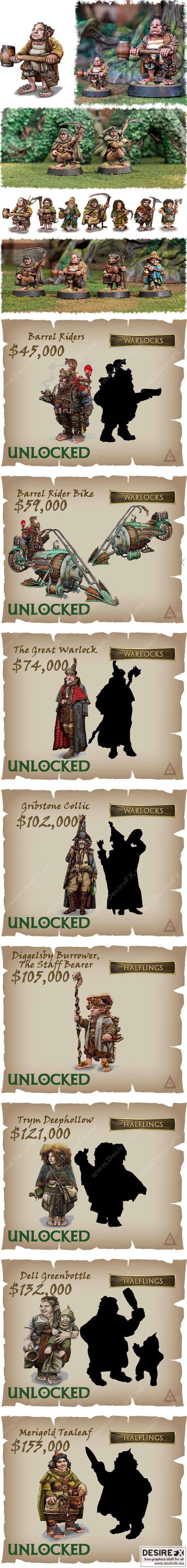 Kickstarter - 《霍比特人》3D打印模型|Kickstarter – Rise of the Halflings – 3D Print Model STL