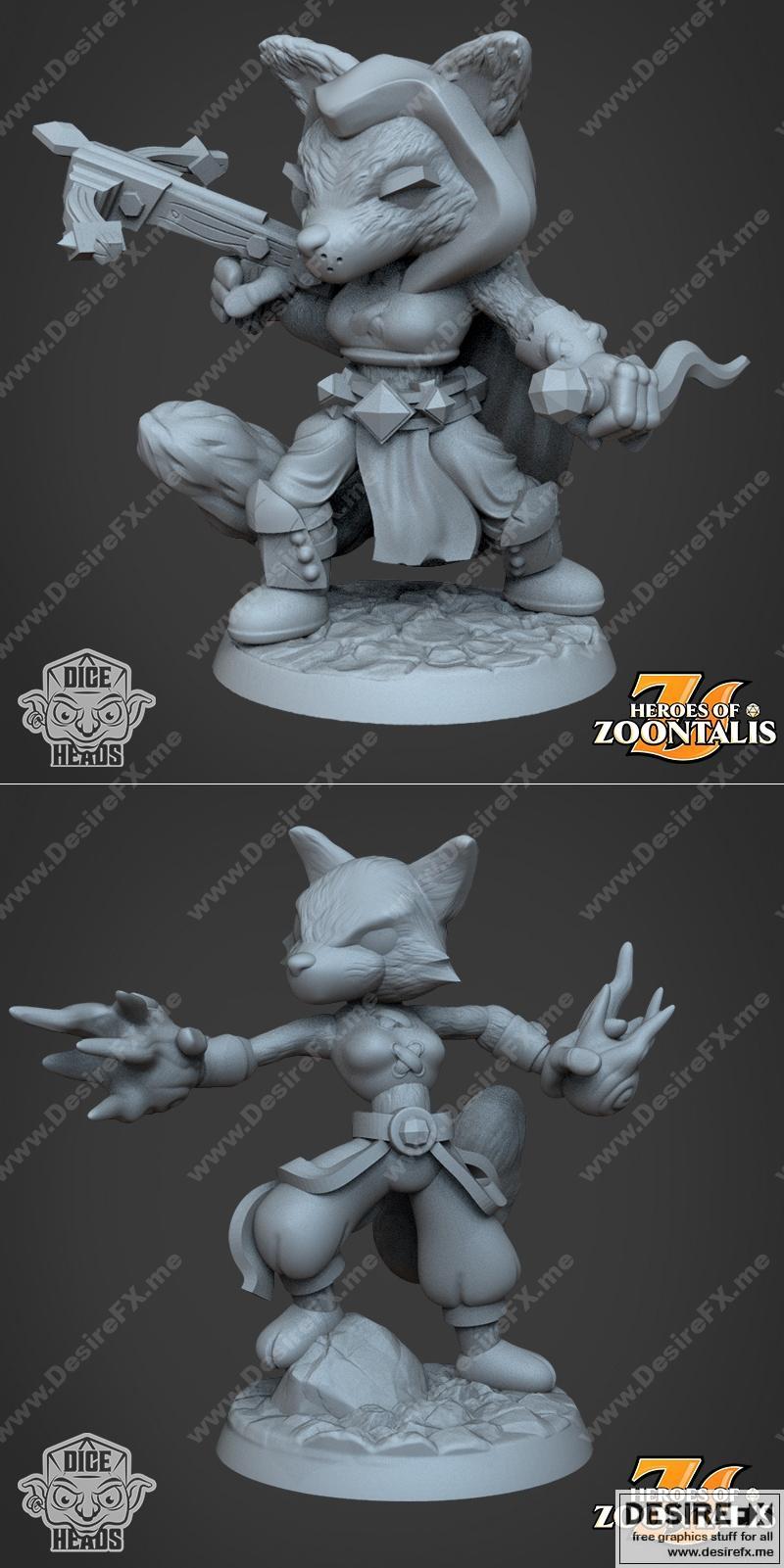 狐战士与狐法师 3D打印模型|Fox Ranger and Fox Wizard – 3D Print Model STL