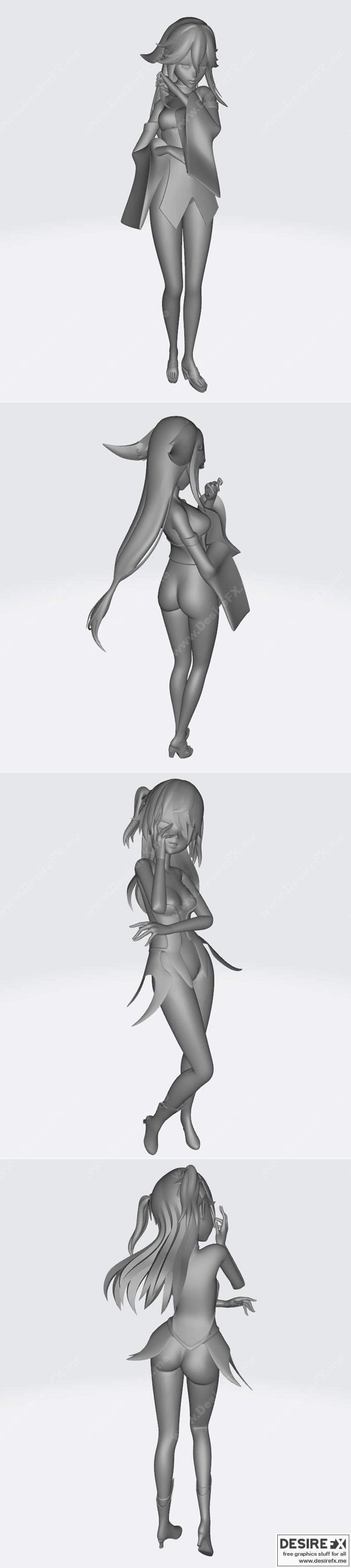 贾斯汀与菲施尔 3D打印模型 STL|Jae and Fischl – 3D Print Model STL