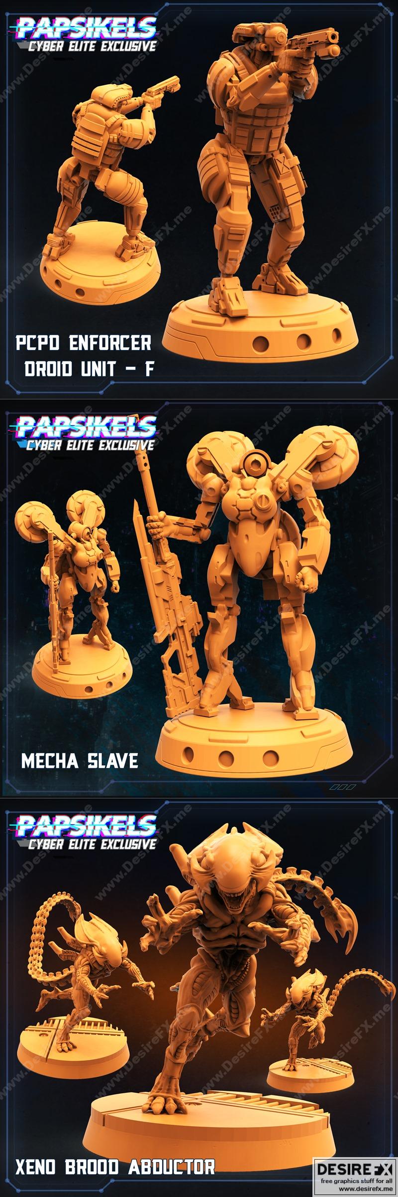 PapSikels迷你模型——赛博精英专属3D打印雕塑|PapSikels Miniatures – Cyber Elite Exclusive – 3D Print Model STL