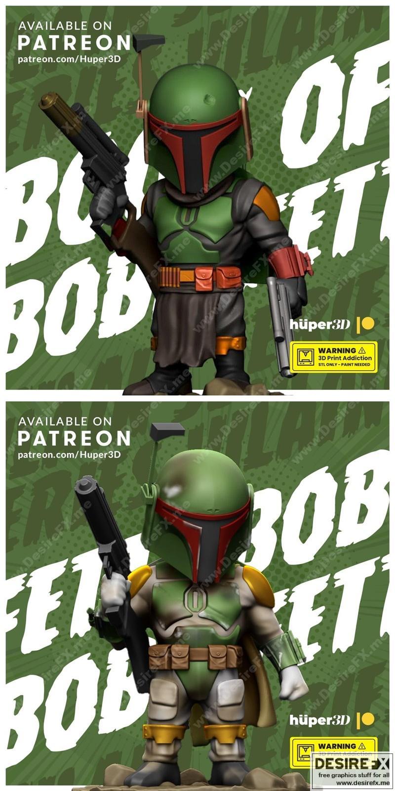 星战1-2-鲍伯费特 3D打印模型|Boba Fett – Star Wars v. 1-2 – 3D Print Model STL