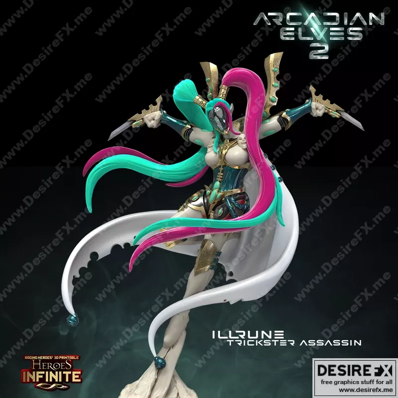 Illrune 诡计刺客 3D打印模型|Illrune Trickster Assassin