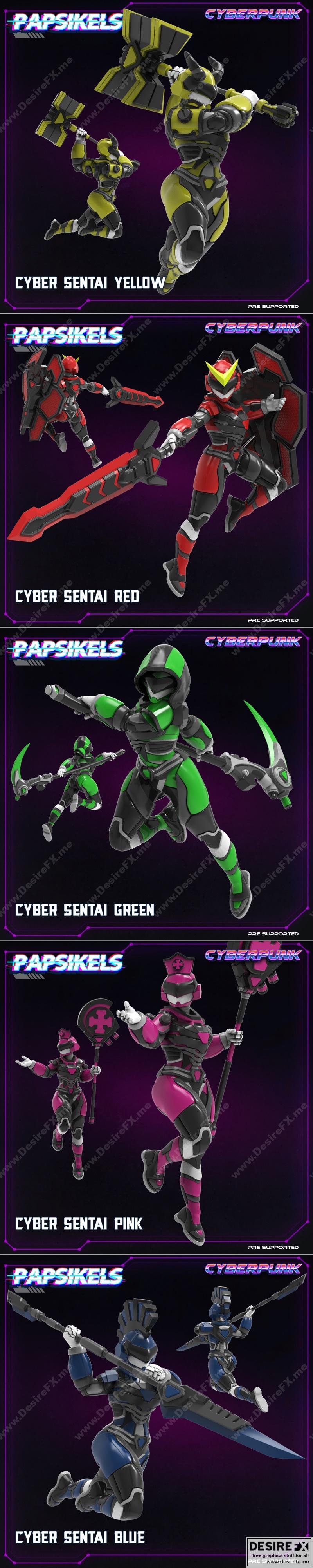PapSikels迷你模型——赛博朋克部落系列 3D打印模型|PapSikels Miniatures – Tribes – Cyberpunk Release March 2022 – 3D Print Model STL
