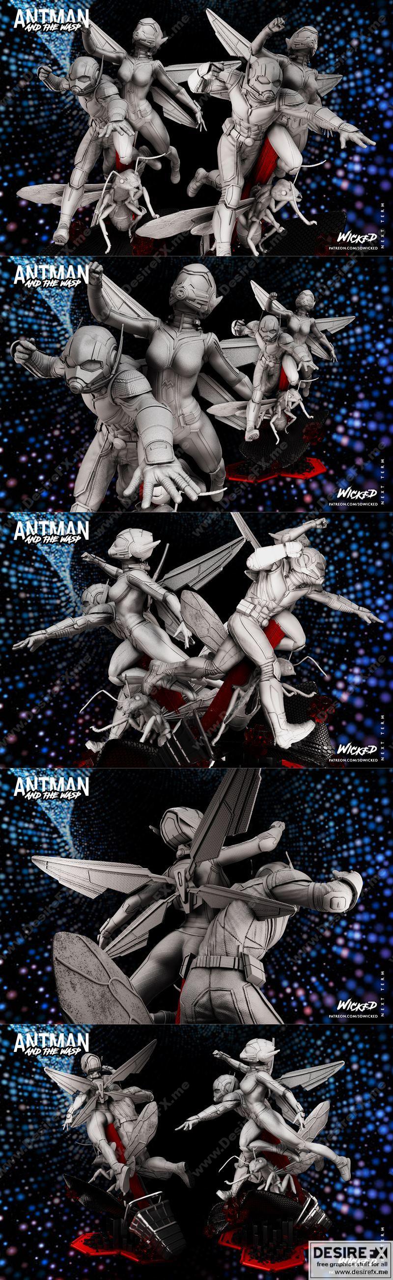 蚁人与黄蜂女迪奥拉模型 3D打印作品|Wicked – Ant Man and The Wasp Diorama – 3D Print Model STL