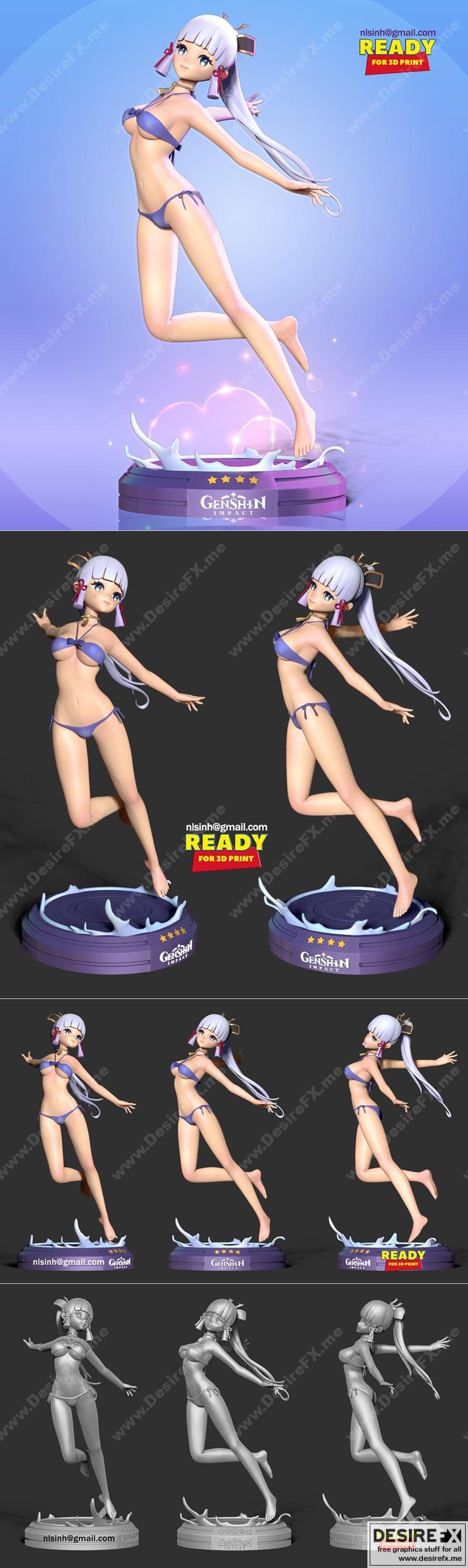 原神Ayaka bikini 3D打印模型|Ayaka in bikini – Genshin Impact – 3D Print Model STL