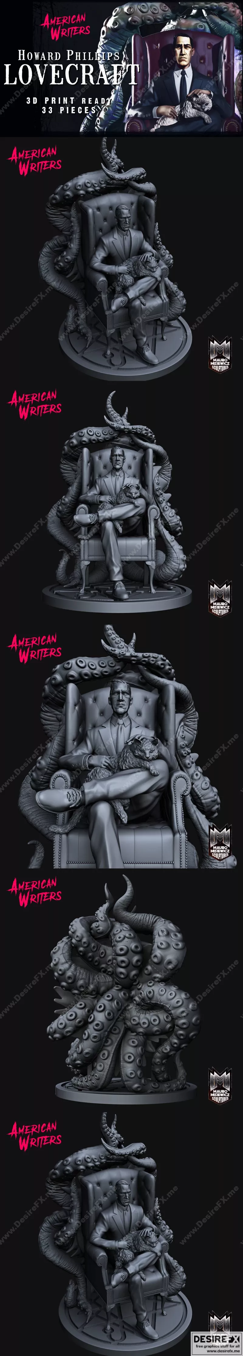 爱伦·坡 3D打印模型|Lovecraft_3D printable