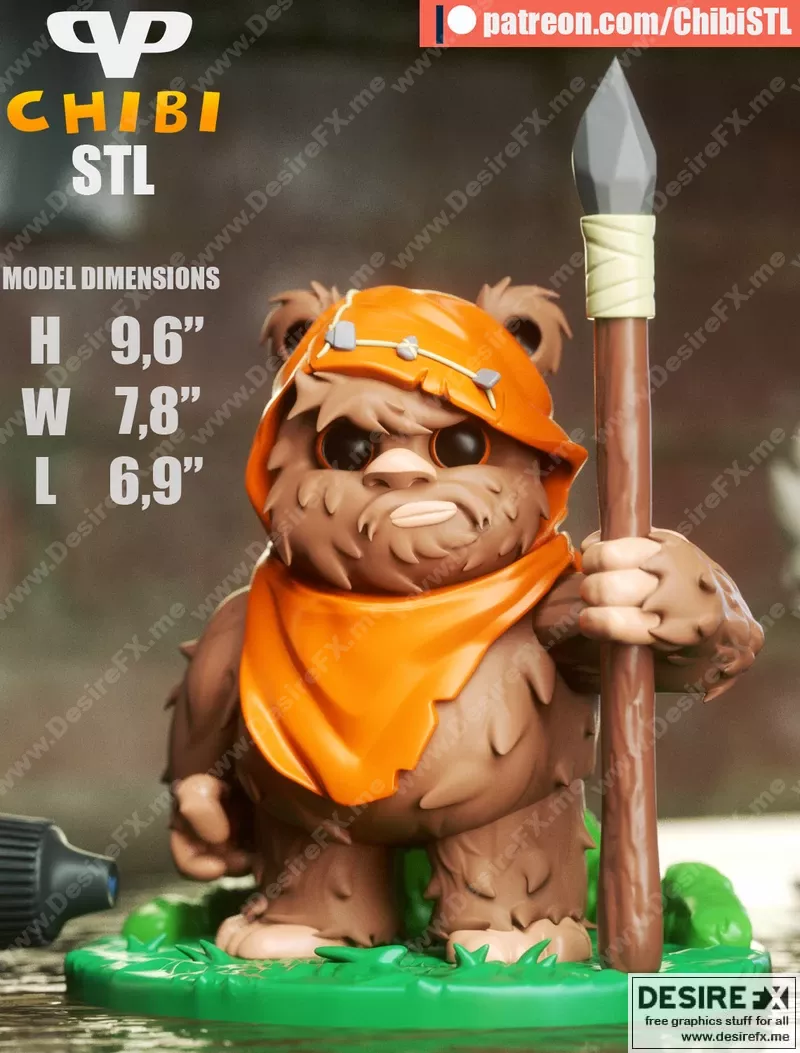 小人族萌系3D打印模型|Ewok Chibi
