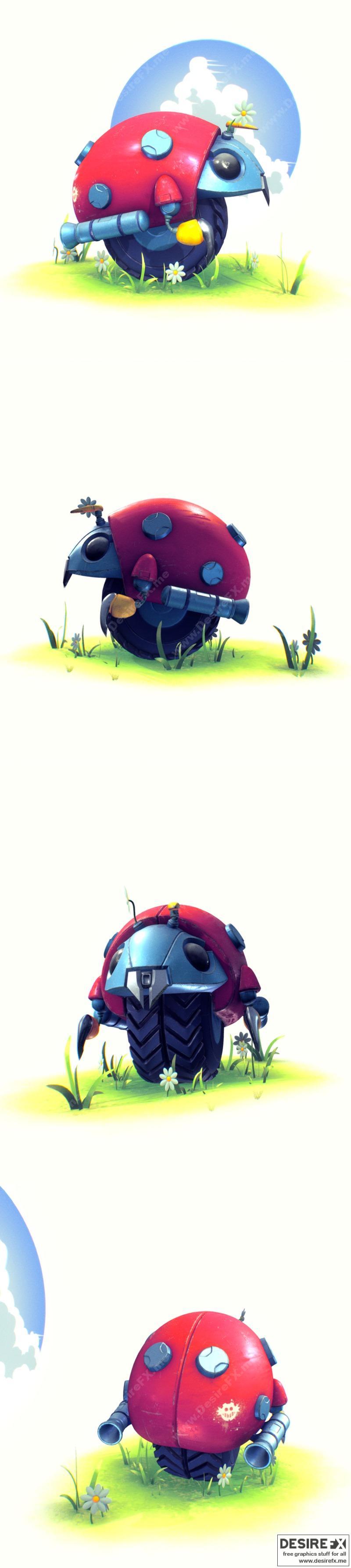 赛博朋克 hedgehog 3D打印模型|Sonic the Hedgehog – Moto-bug – 3D Print Model STL