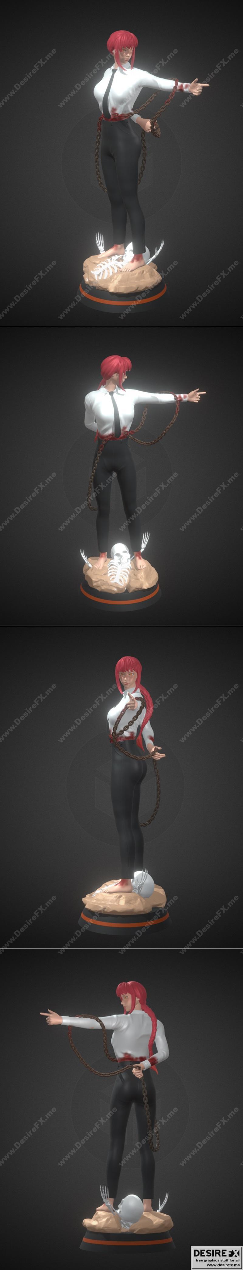 Makima 3D打印模型 | Chainsaw Man角色雕塑|Makima ChainSaw Man – 3D Print Model STL