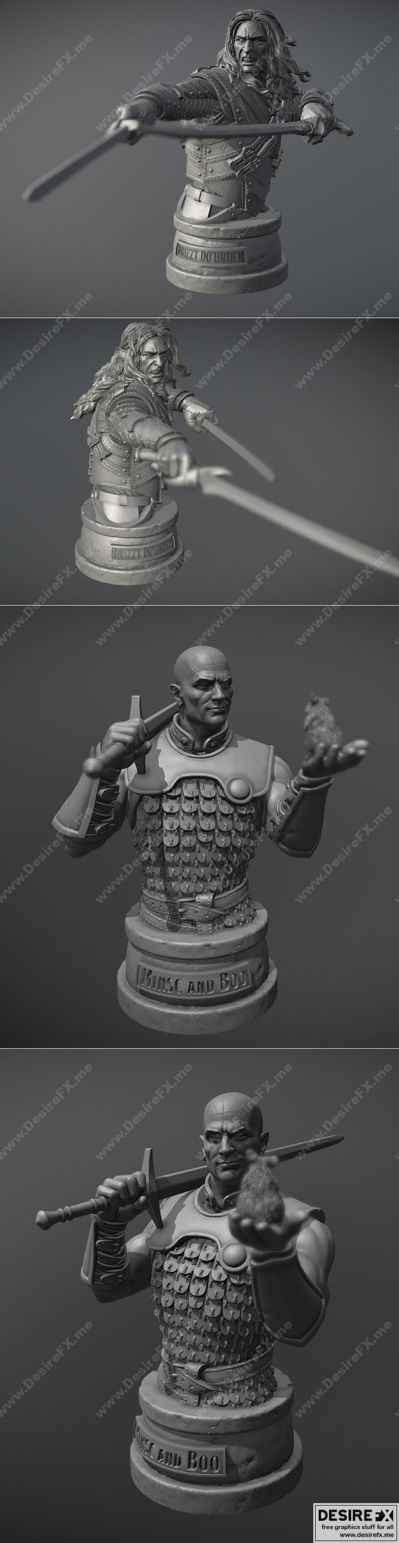 Drizzt 3D打印模型：眼睛特写版|Drizzt and Go For The Eyes Boo – 3D Print Model STL