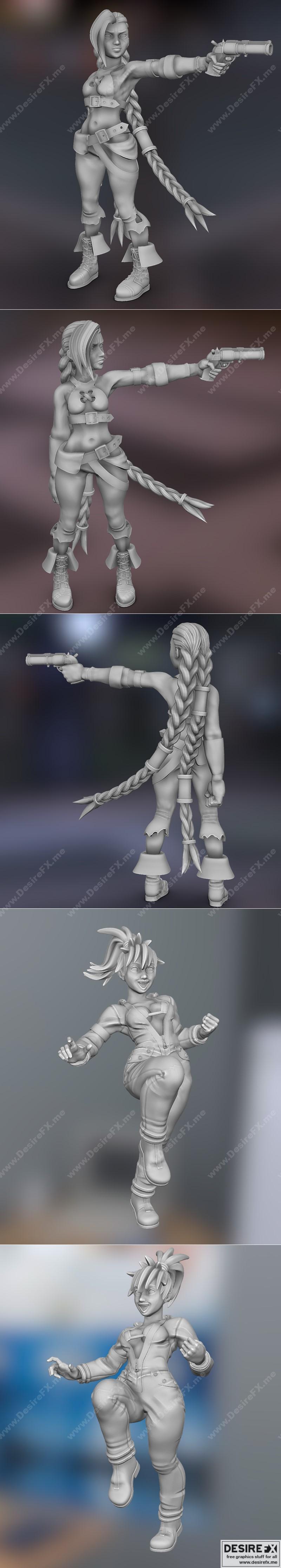 绝地求生与《咒术回战》3D打印模型|Jinx Arcane League of Legends and Nikaido Dorohedoro – 3D Print Model STL