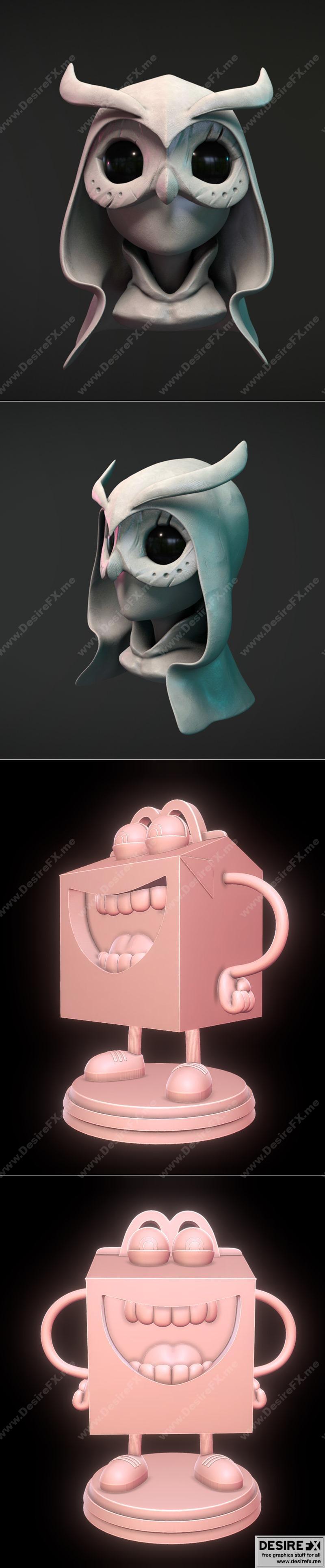 SculptJanuary第2天：麦当劳吉祥物面具3D打印模型|SculptJanuary – Day 2 Mask and Happy – McDonald’s Mascot – 3D Print Model STL