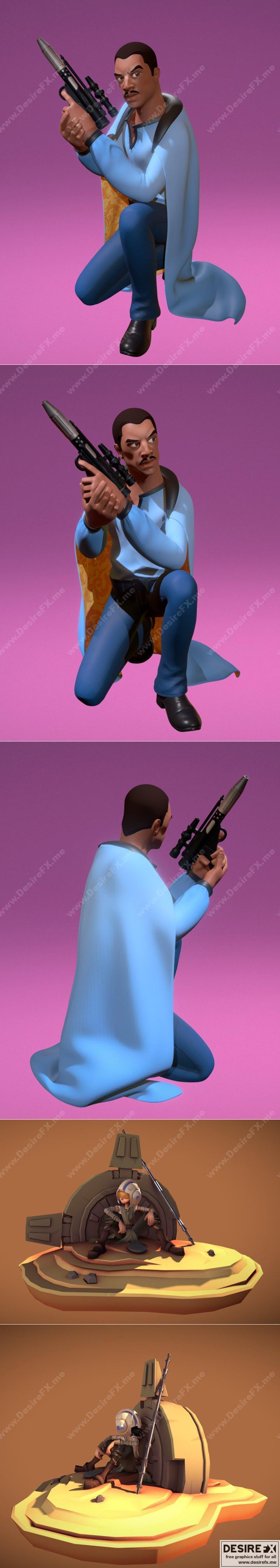 星战：兰多·卡利森与废品贩子——AT-AT战车3D打印模型|Star Wars – Lando Calrissian and Scavenger – AT- AT – 3D Print Model STL