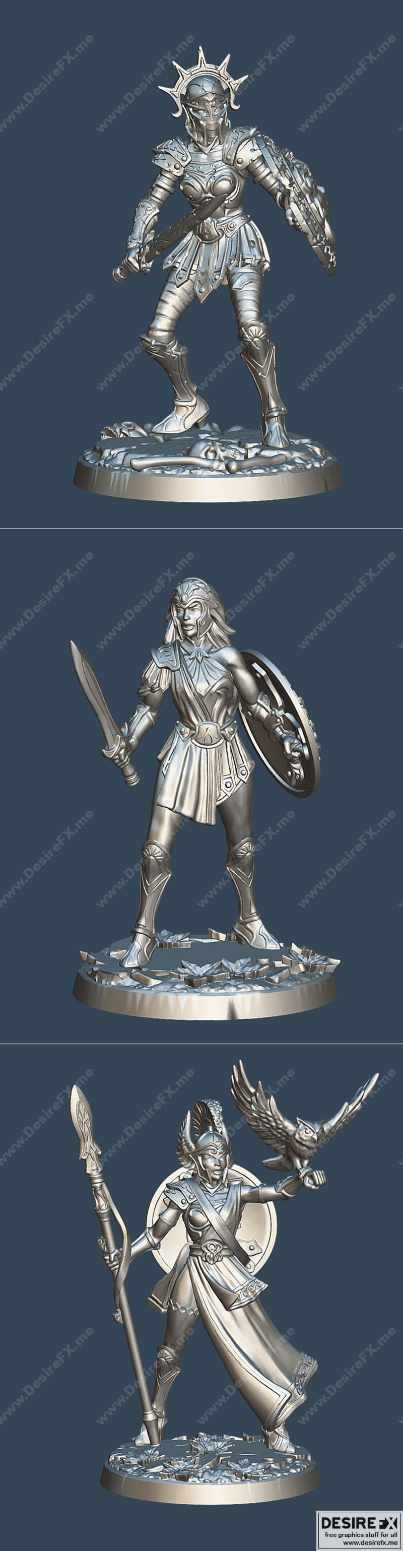 珀尔塞福涅、赫拉、雅典娜——3D打印模型|Daughter – Persephone, Hera, Athena Champion – 3D Print Model STL