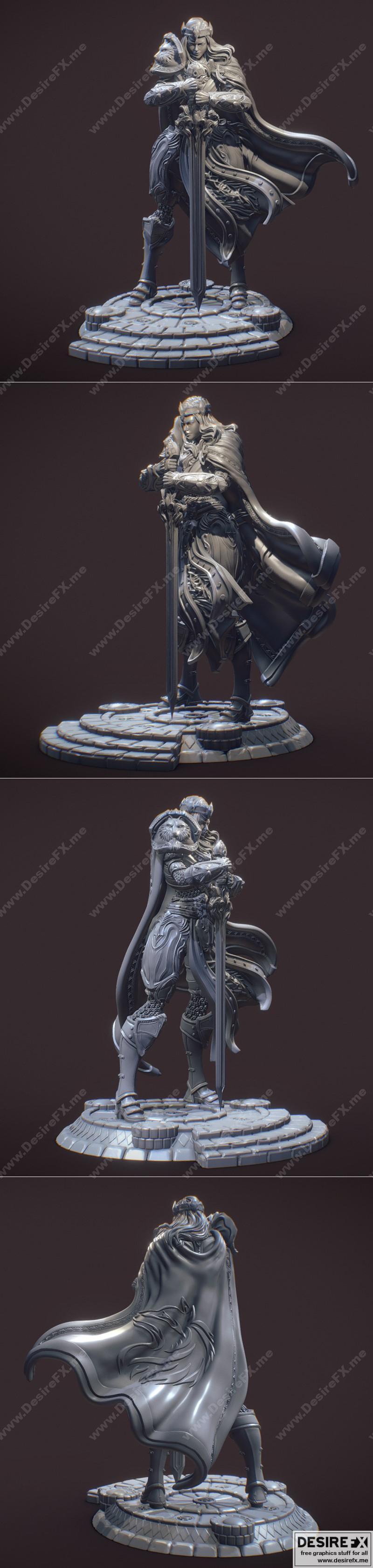 晨曦圣者——阿莉娜 3D打印模型|Paladins of Dawn – Alina – 3D Print Model STL