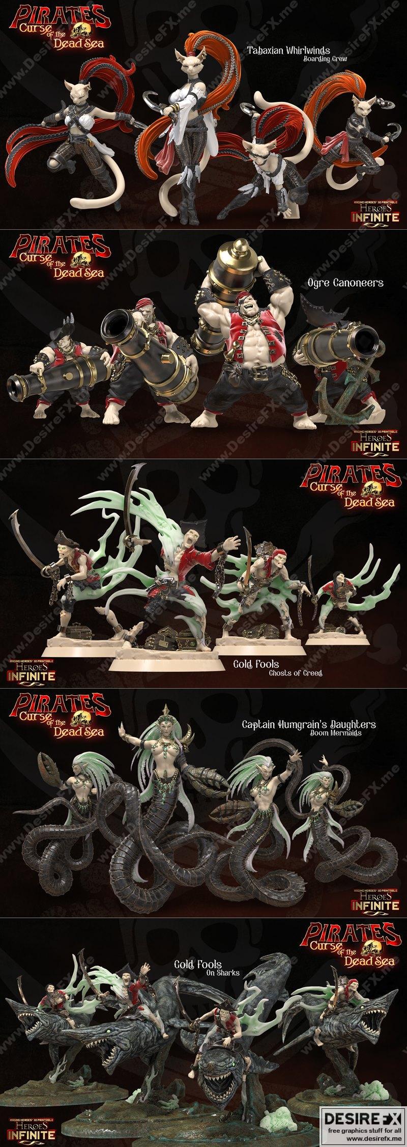 英雄无限——海盗死海诅咒 3D打印模型|Heroes Infinite – Pirates Curse of the Dead Seas – Troops July 2022 – 3D Print Model STL