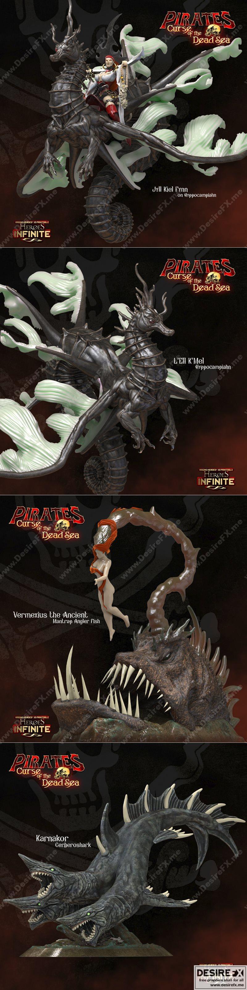 英雄无限——海盗死海诅咒 3D打印模型|Heroes Infinite – Pirates Curse of the Dead Seas – Monsters July 2022 – 3D Print Model STL