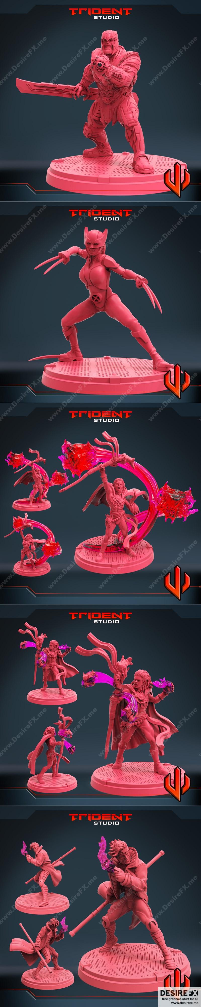 三渲二风格3D打印模型：Trident Studio 2022年作品集——动漫游戏角色立体模型合集|Trident Studio Januaray 2022 – 3D Print Model STL