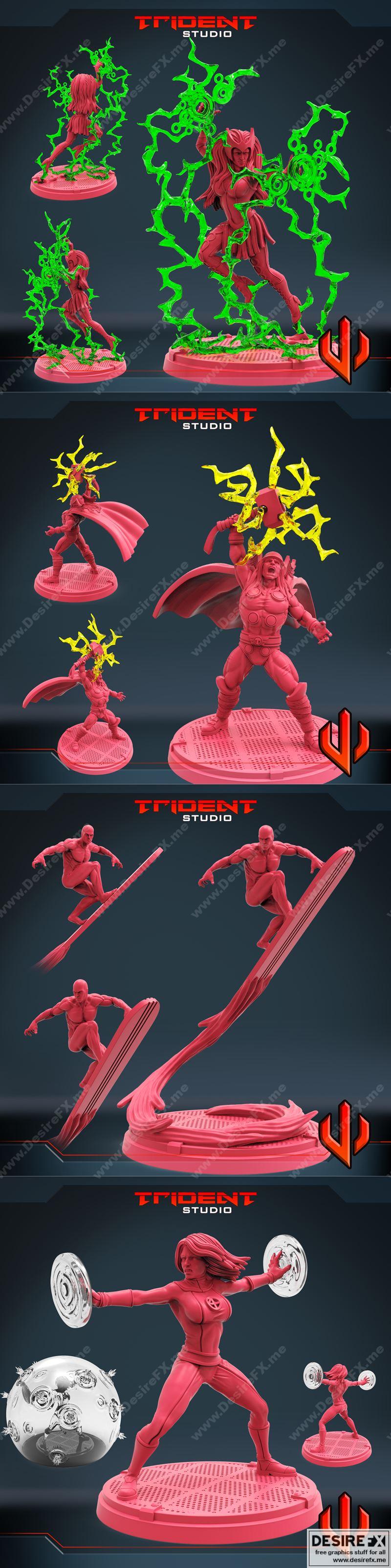 Trident Studio 2022年5月作品：3D打印模型STL——动漫游戏角色造型集|Trident Studio May 2022 – 3D Print Model STL