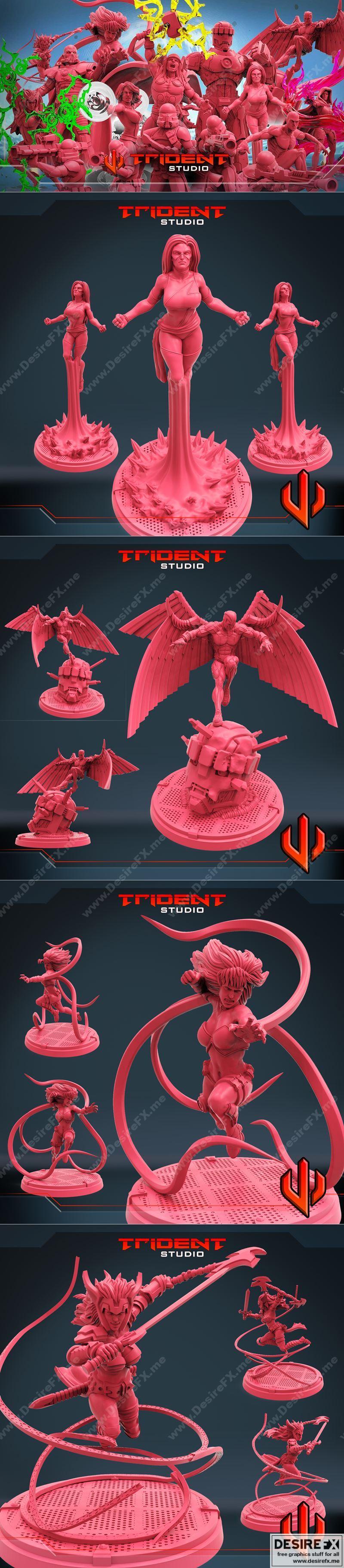 Trident Studio 2022年5月作品：3D打印模型STL——动漫游戏角色造型集|Trident Studio May 2022 – 3D Print Model STL