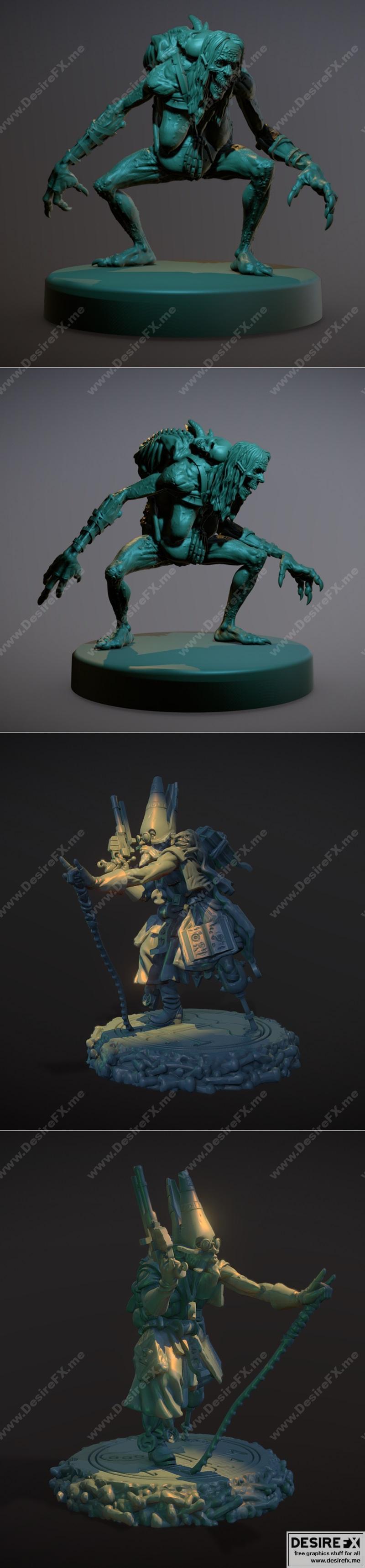 女巫猎人与约翰·黑暗 3D打印模型|Witcher Hag and John Dark – 3D Print Model STL