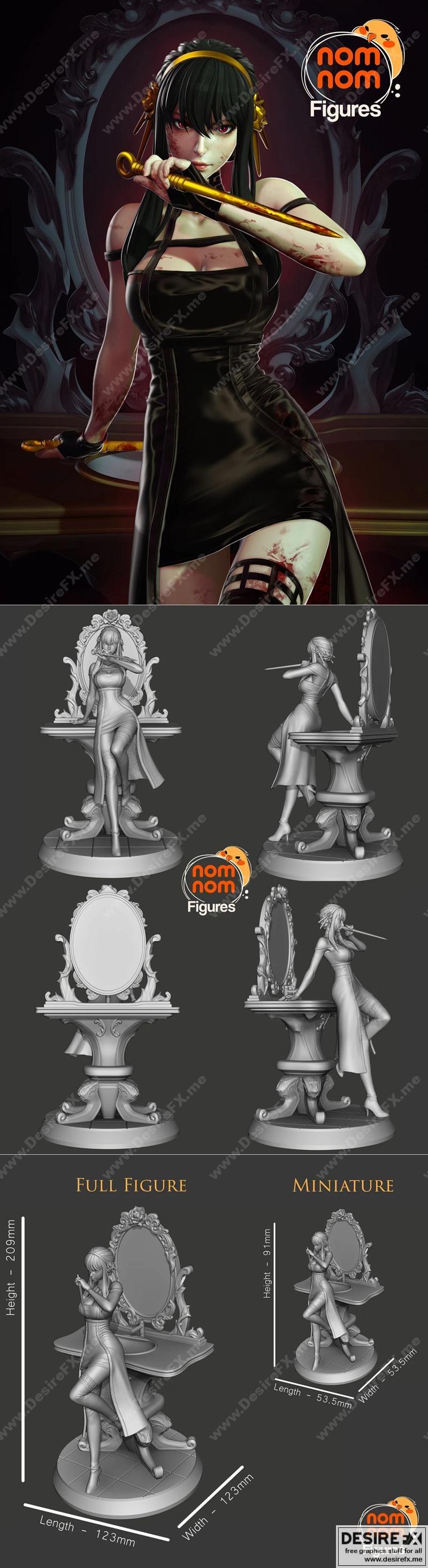 《Spy X Family 3D打印模型：Yor的NomNom角色立体造型》|Yor Forger from Spy X Family – NomNom Figures – 3D Print Model STL