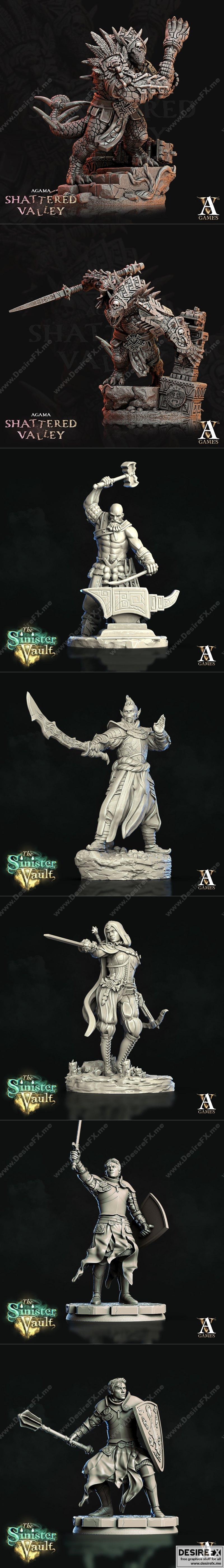 Archvillain Games《破碎山谷》阿伽玛 3D打印模型|Archvillain Games – Agama Shattered Valley August 2022 – 3D Print Model STL