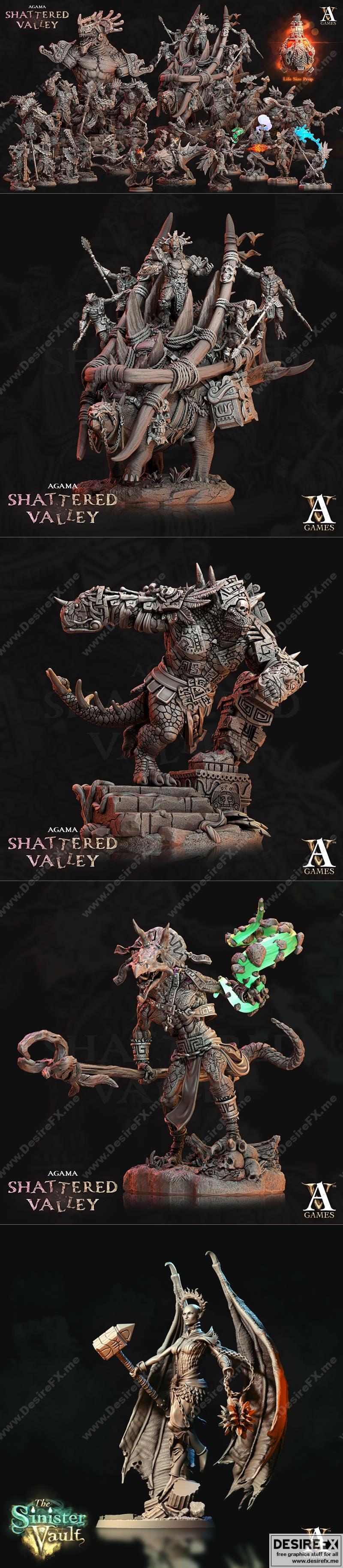 Archvillain Games《破碎山谷》阿伽玛 3D打印模型|Archvillain Games – Agama Shattered Valley August 2022 – 3D Print Model STL