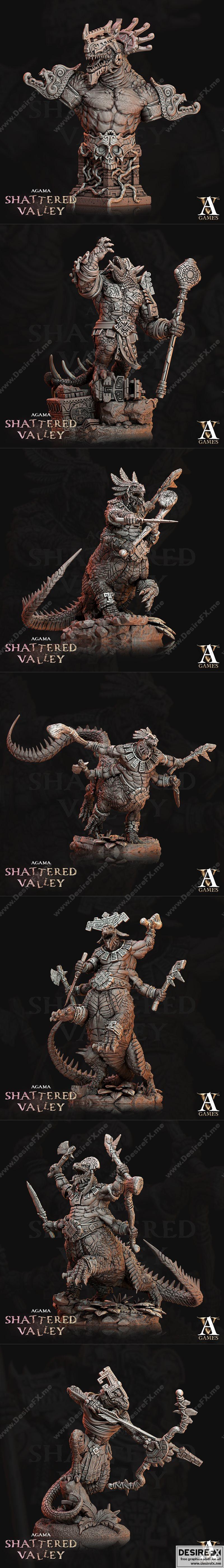 Archvillain Games《破碎山谷》阿伽玛 3D打印模型|Archvillain Games – Agama Shattered Valley August 2022 – 3D Print Model STL