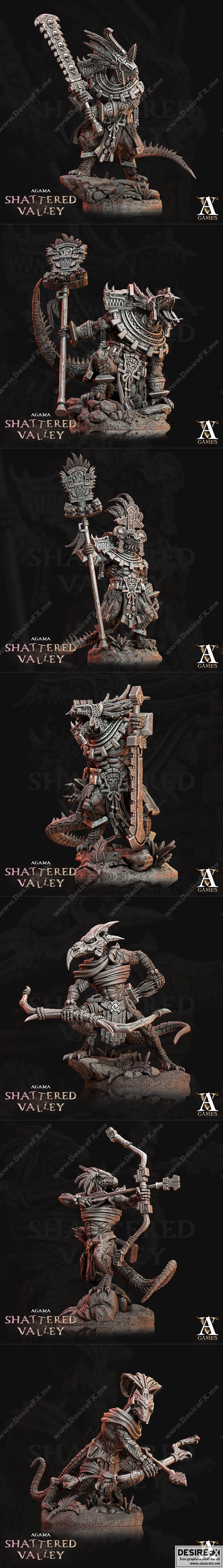 Archvillain Games《破碎山谷》阿伽玛 3D打印模型|Archvillain Games – Agama Shattered Valley August 2022 – 3D Print Model STL