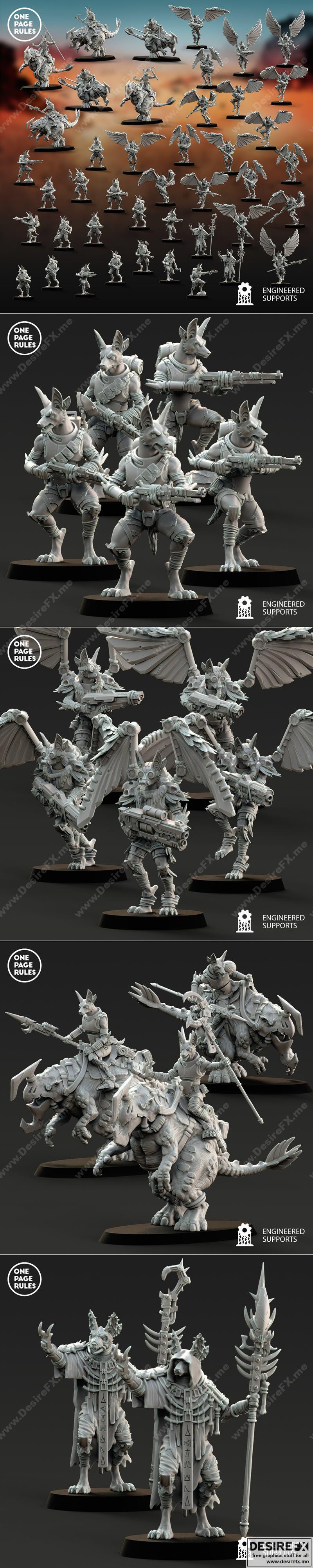 一页规则 - 狼群 - 3D打印模型|One Page Rules – Jackals – 3D Print Model STL
